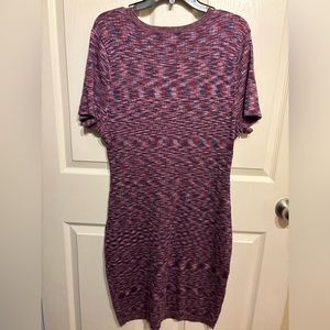Lane Bryant Space Dye Ribbed Bodycon Short Sleeve Dress